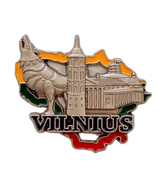 Magnetas Vilnius su Geležiniu Vilku ir Lietuvos kontūru